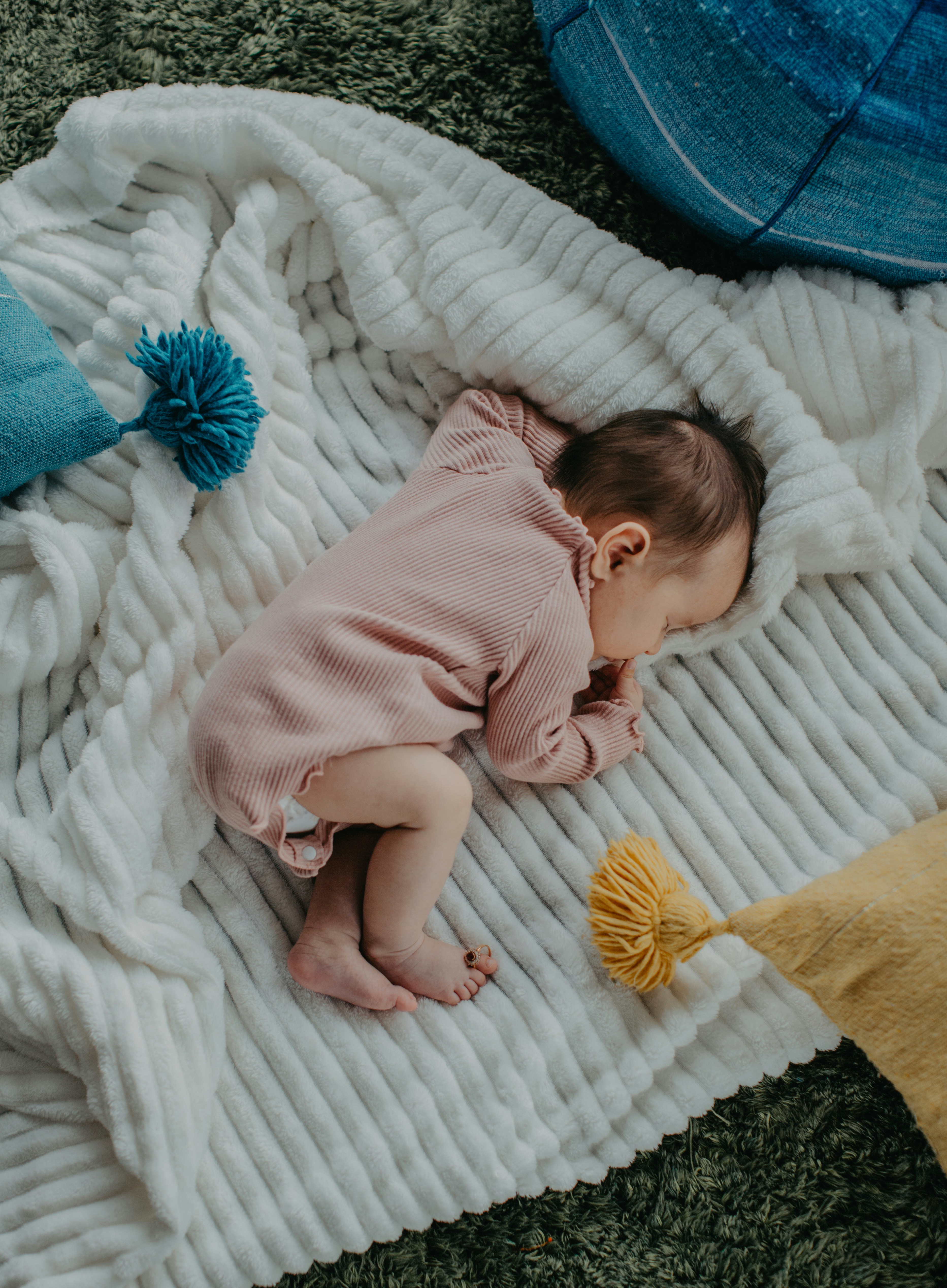 Baby sleeping with diaper